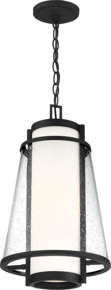 Nuvo Anau 1-Light Incandescent Matte Black Glass Wall Mount