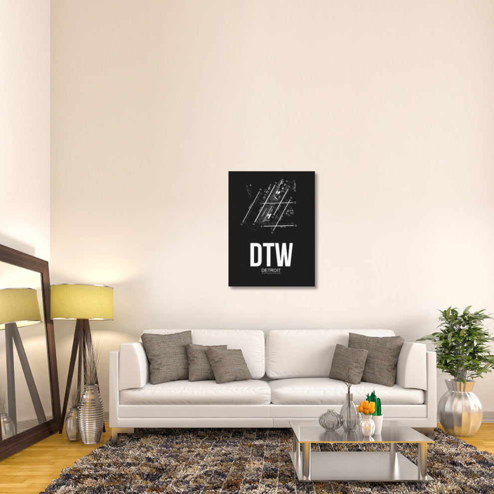 "DTW Detroit Airport Black" Fine Art Print
