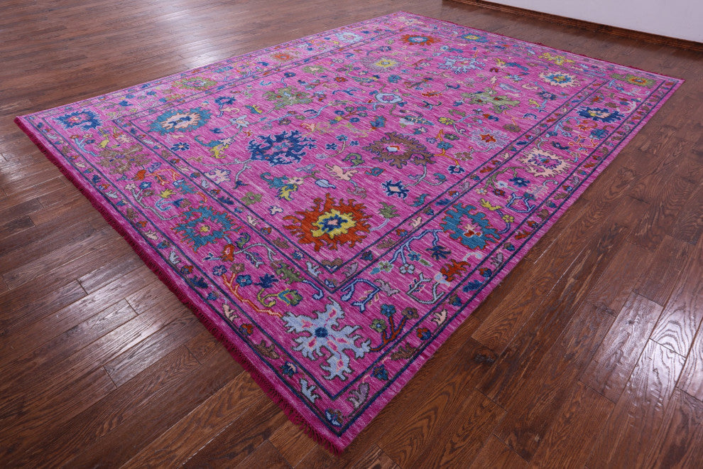 Turkish Oushak Handmade Wool Rug 10' 6" X 14' 3" - Q13558