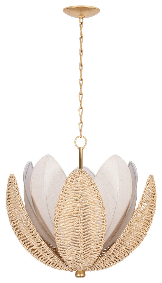 Corbett Lighting Costa Brava Chandelier, Vintage Gold Leaf, 24"Dx22.5"H