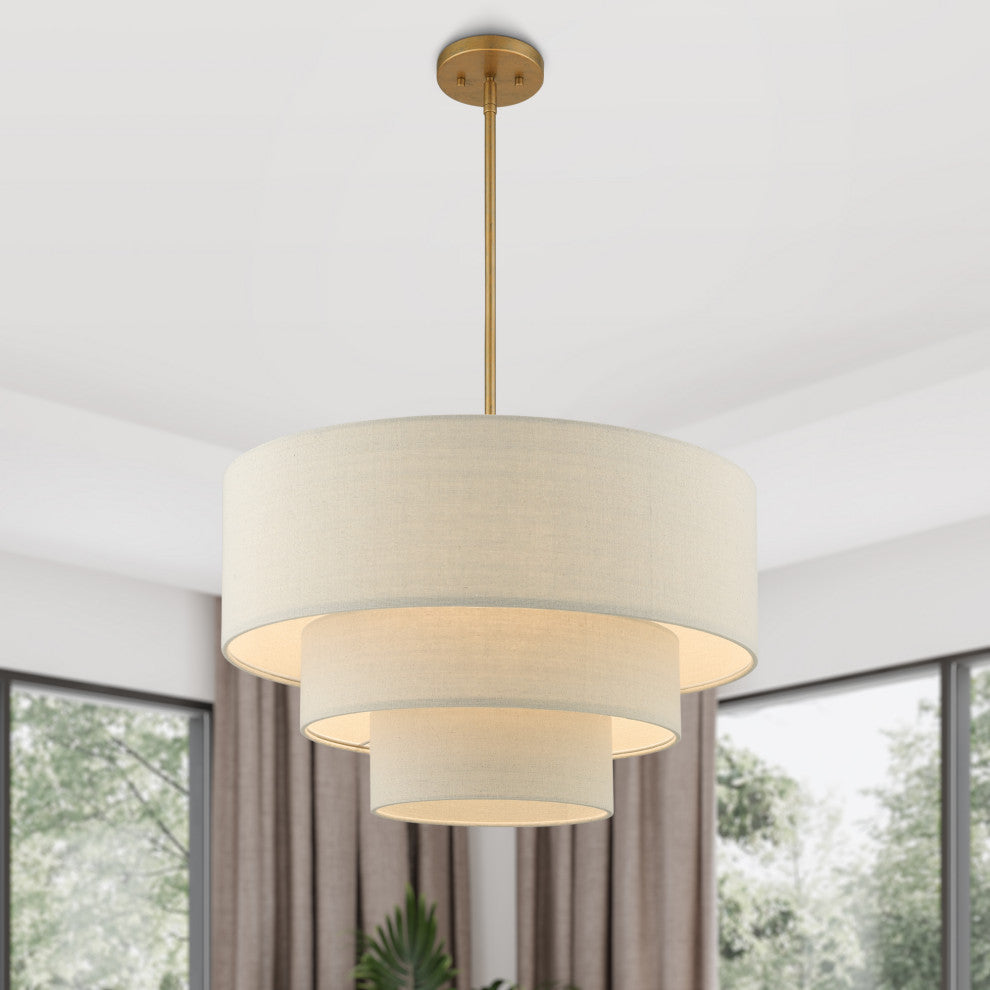 Bellingham 4-Light Antique Gold Leaf Pendant Chandelier
