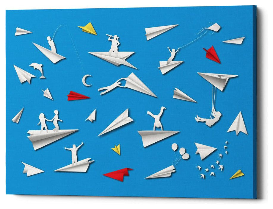 Epic Graffiti 'Paper Planes' Giclee Canvas Wall Art, 26"x18"