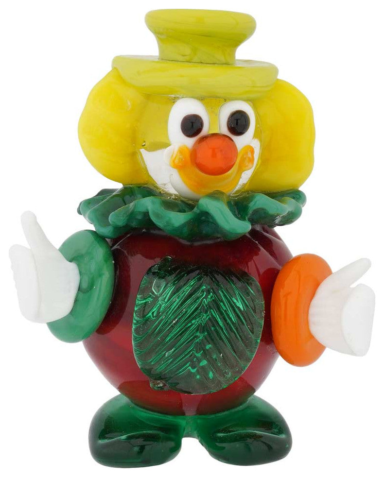 GlassOfVenice Murano Glass Small Clown - Red Apple