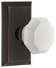 Studio Plate Single Dummy Waldorf White Milk Glass Knob, Timeless Bronze