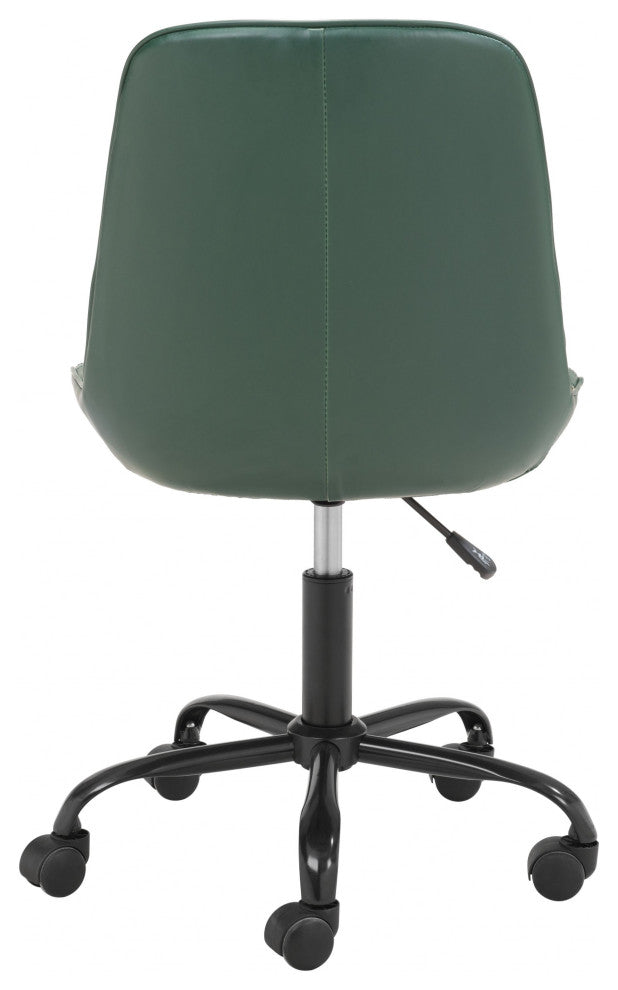 Green Stylized Faux Leather Office Chair
