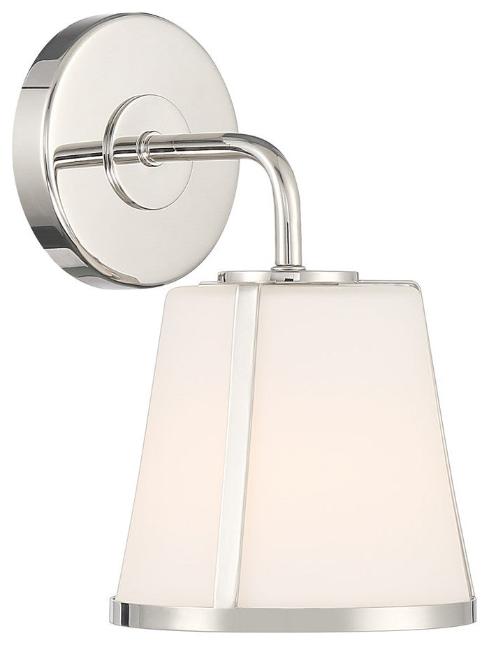Crystorama Fulton 1 Light Wall Sconce FUL-911-PN, Polished Nickel