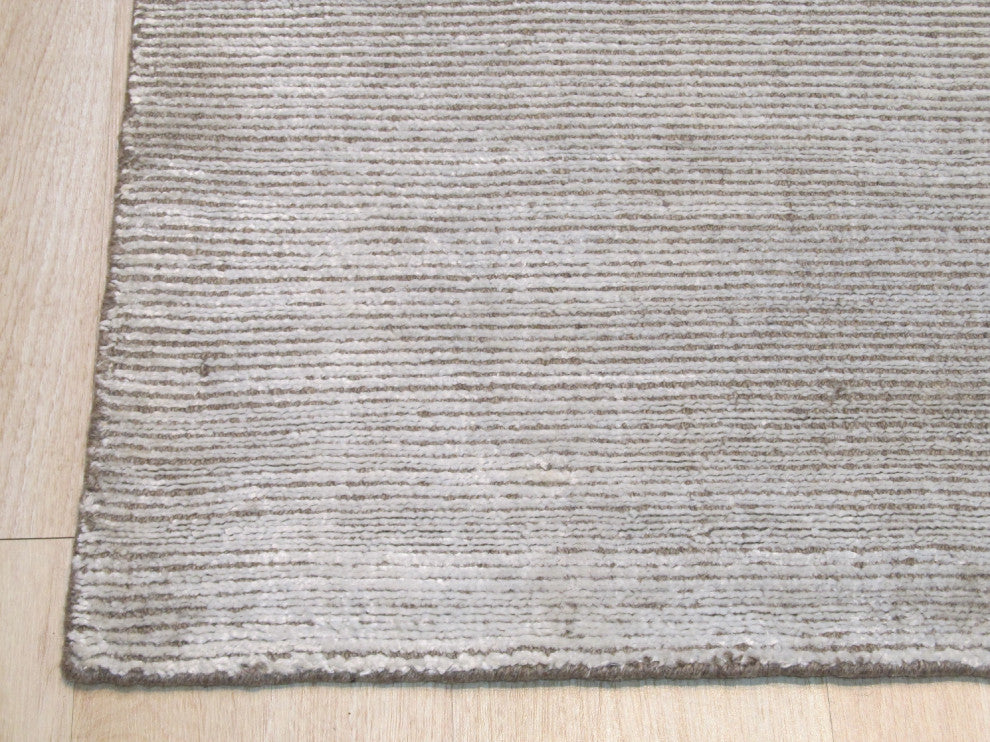Ivory Transitional Stripe Boho Area Rug