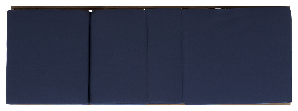 Safavieh Couture Vincent Wood Chaise Lounge Chair, Natural/Navy