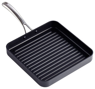 Cooks Standard Hard Anodized Nonstick Square Grill Pan, 11"x11", Black