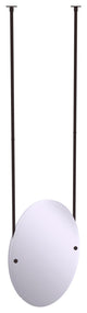 Frameless Oval Ceiling Hung Mirror with Beveled Edge, Antique Bronze