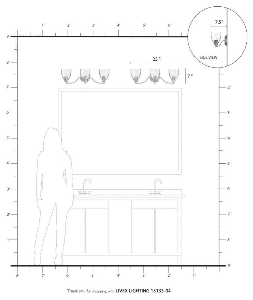 Montgomery 3 Light Black Vanity Sconce