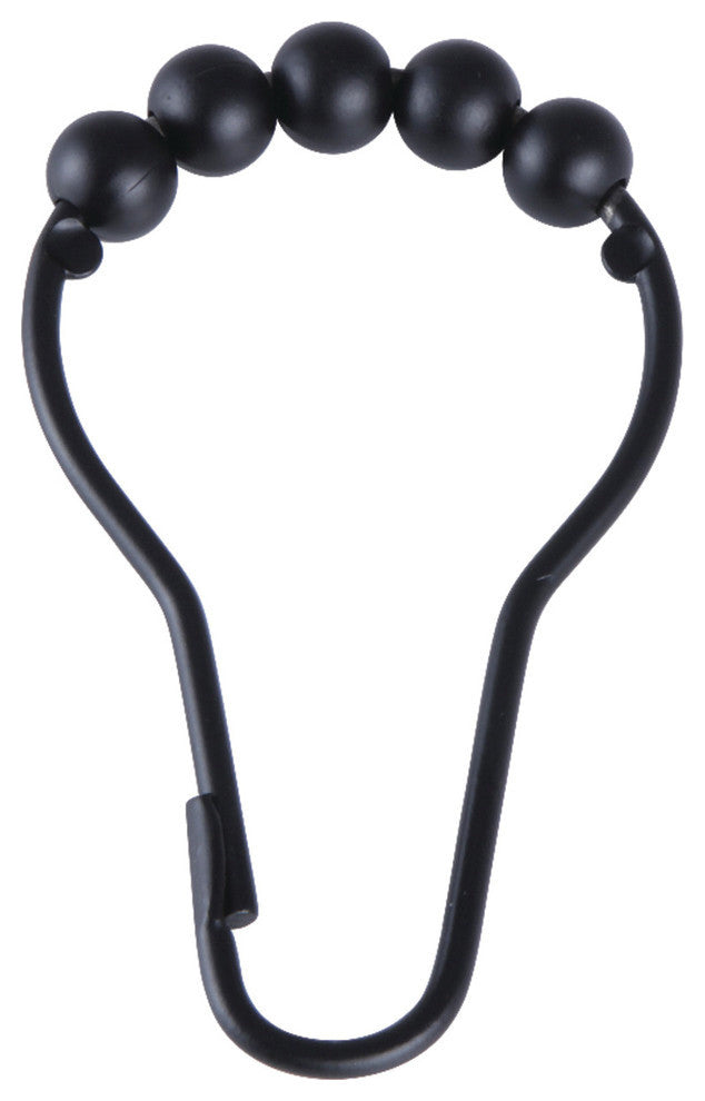 Kingston Brass Roller Ball Shower Curtain Rings (12 pcs/set), Matte Black