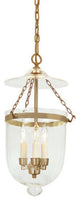 Medium Bell Jar Lantern With Clear Glass, Rubbed Brass