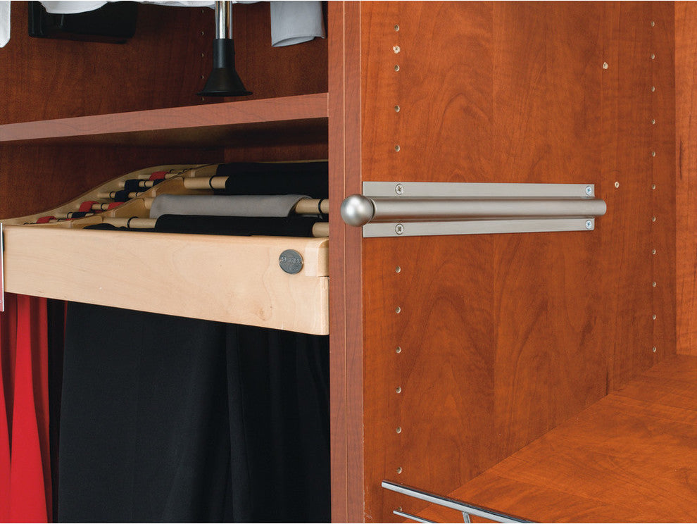 Value Line Sliding Valet Rod for Custom Closet Systems, Satin Nickel