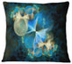 Fractal 3D Blue Bubbles Contemporary Throw Pillow, 16"x16"