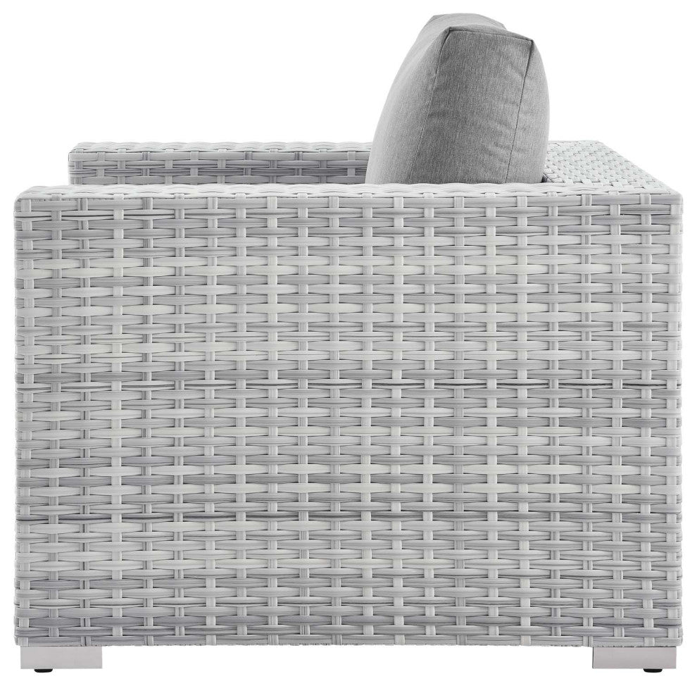 Lounge Sectional Sofa Chair Set, Rattan, Wicker, Gray, Modern, Outdoor