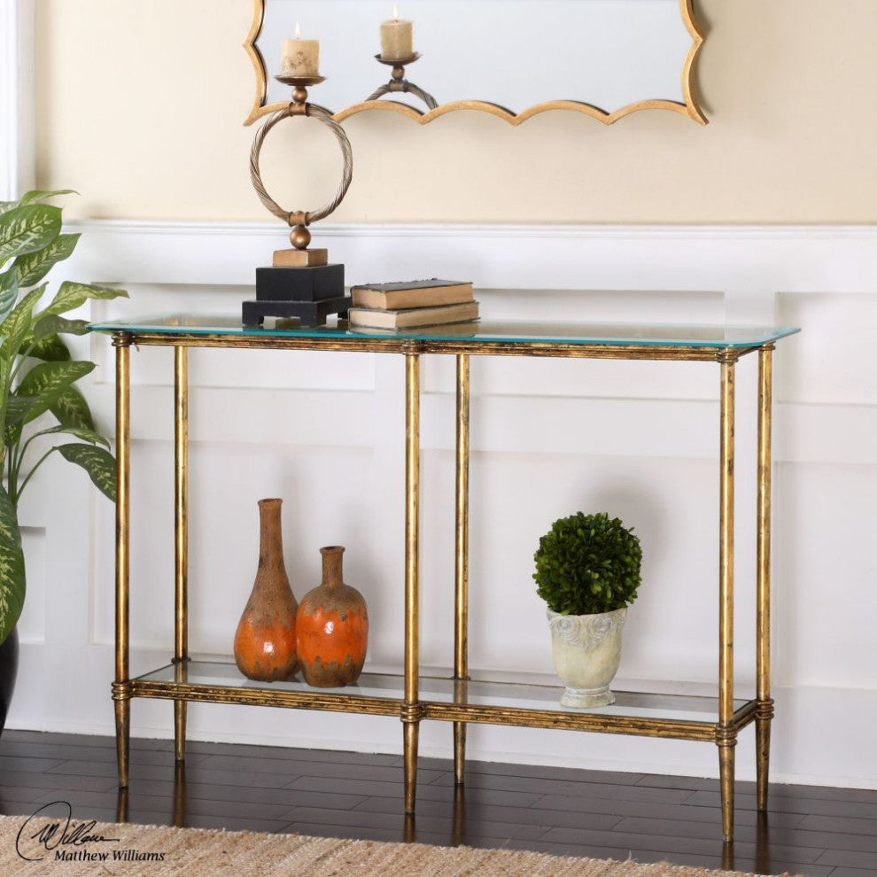 Uttermost Elenio 54 x 32" Glass Console Table
