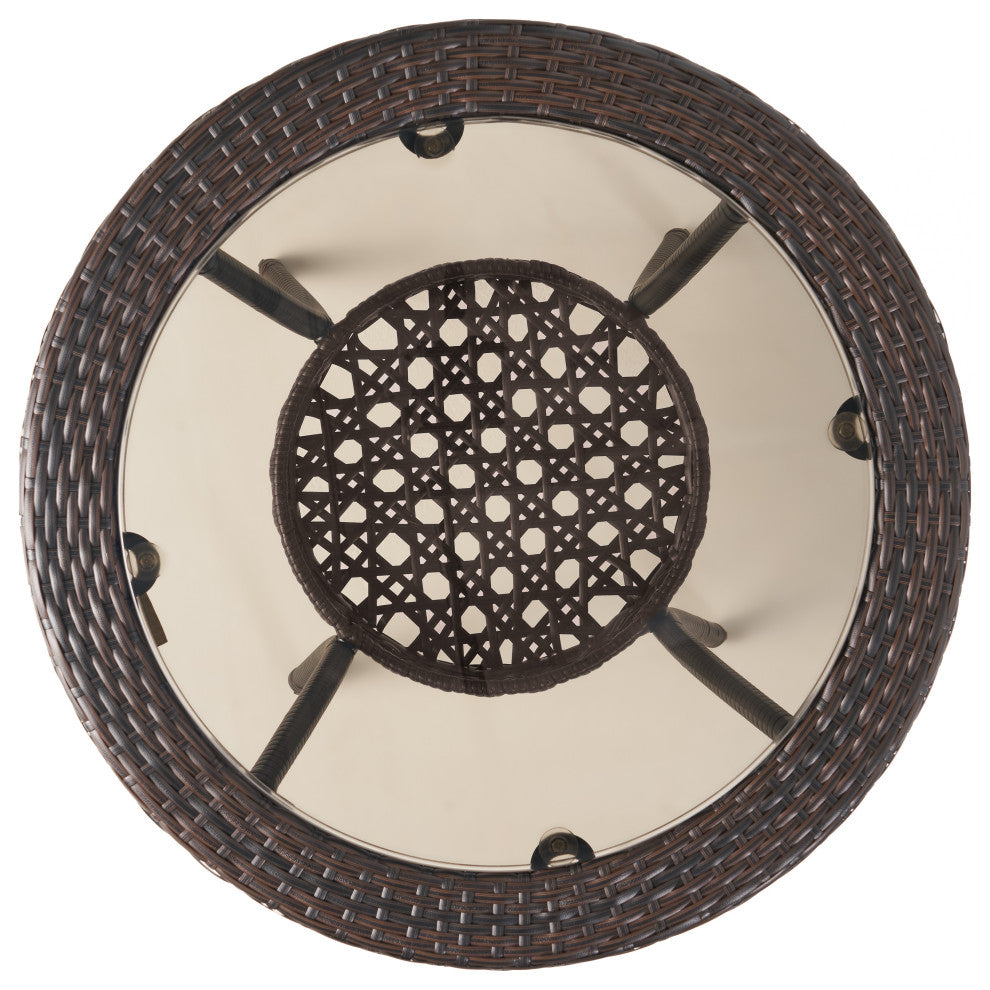 GDF Studio 3-Piece Malibu Brown Wicker Bistro Set