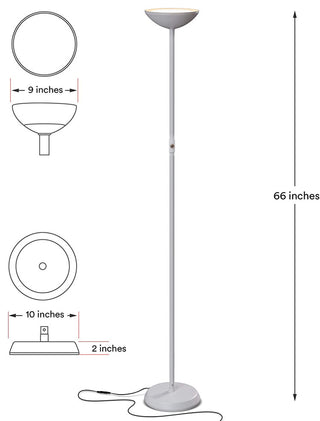 Brightech SkyLite LED Torchiere Floor Lamp "“ Bright for Reading, White