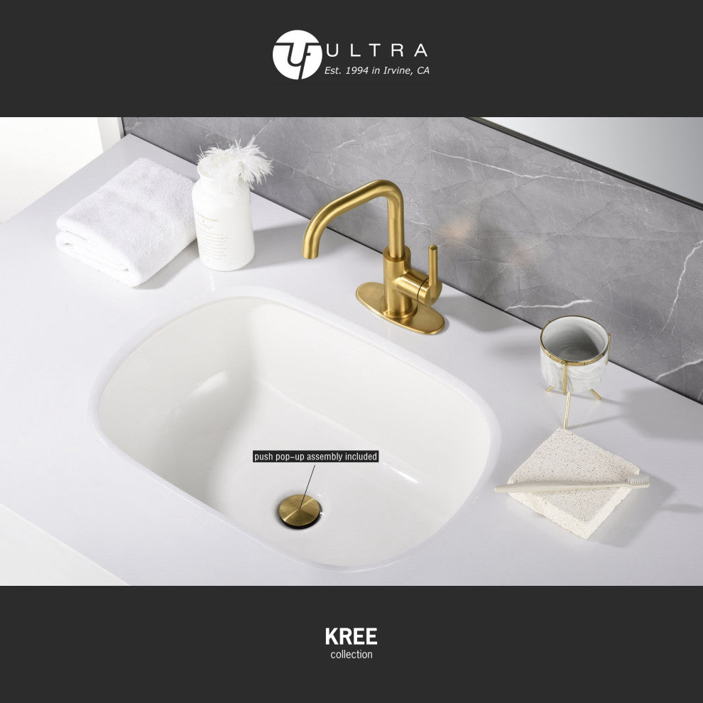 Ultra Faucets UF3070X Single Handle Bathroom Faucet, Brushed Gold