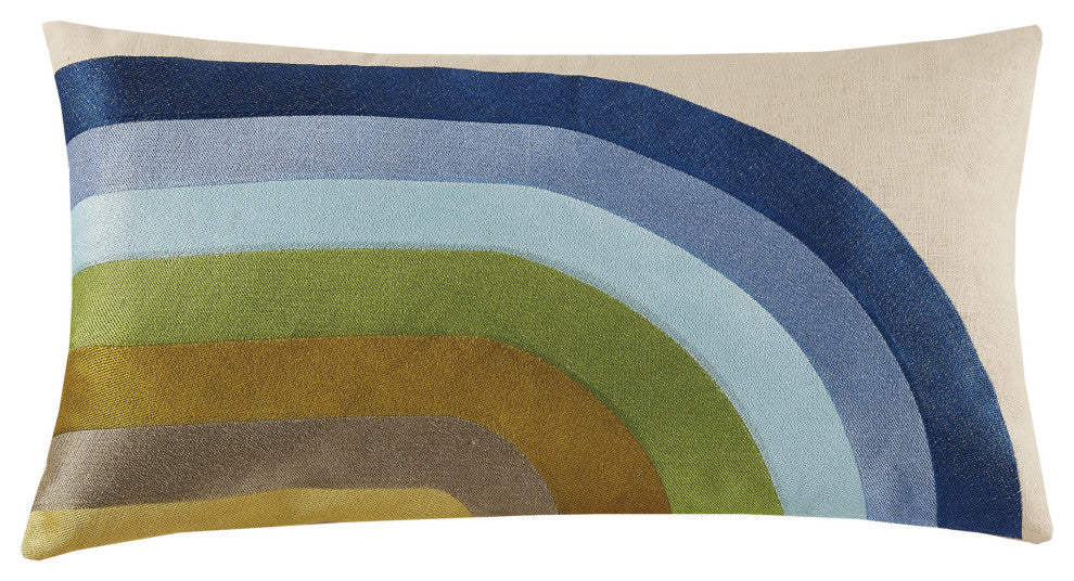 Calistoga Blue Embroidered Pillow