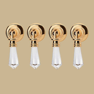 4 Cabinet Pulls Clear Acrylic Drop 3/4" D Backplate  |
