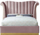 Flora Black Velvet Bed, Pink, King