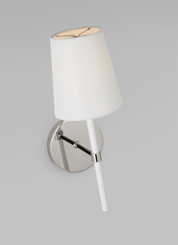 Monroe Small Single Sconce, Polished Nickel