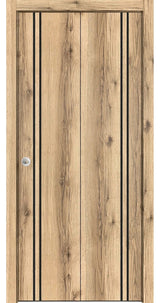 Bi-fold Doors 48 x 80 | Planum 0016 Oak with  | Sturdy Tracks