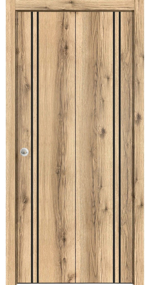 Bi-fold Doors 48 x 80 | Planum 0016 Oak with  | Sturdy Tracks