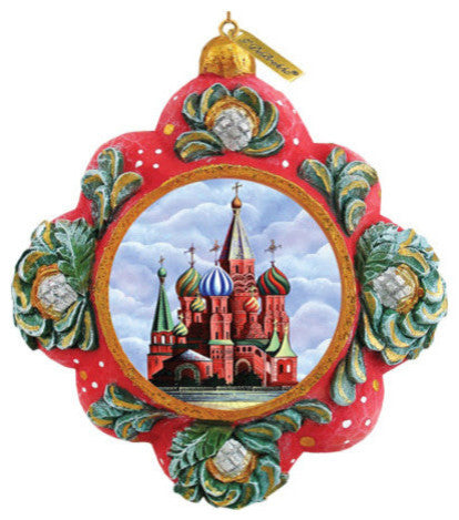 Hand Painted Scenic Ornament St Basil Cathedral