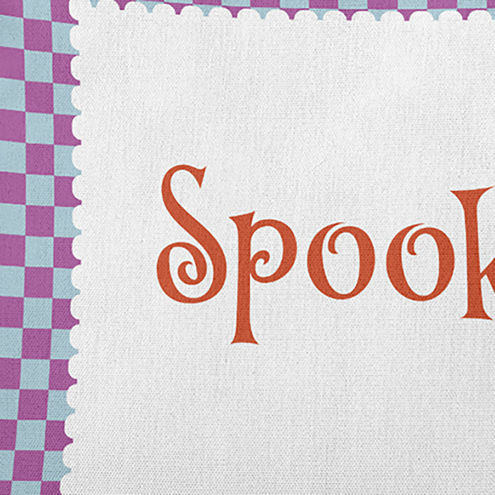 Halloween Spooky Checks Accent Pillow, Orchid, 20"x20"