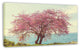 Pink Flowers on Lonely Tree, Landscape Canvas Art Print, 32"x16"