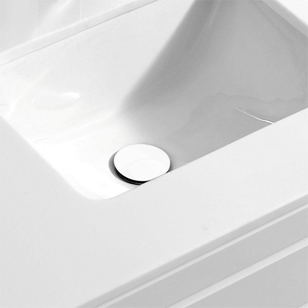 Pop-Up Drain With Overflow, Chrome Finish, White