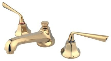 Kingston Brass Widespread Bathroom Faucet With Brass Pop-Up, Polished Brass