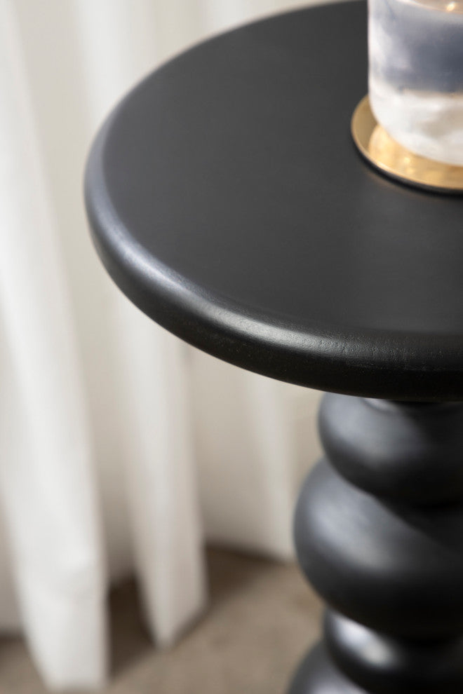 Tirollo Accent Table, Black, 10" Diameter