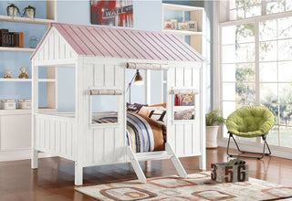 Spring Cottage Bed, White and Pink, Full