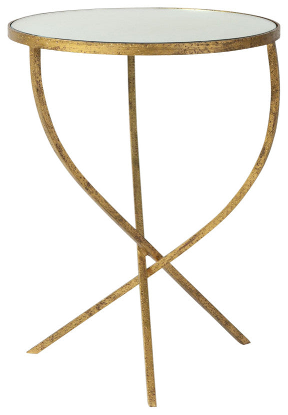 Hammered Tripod Table, Antique Gold, Large