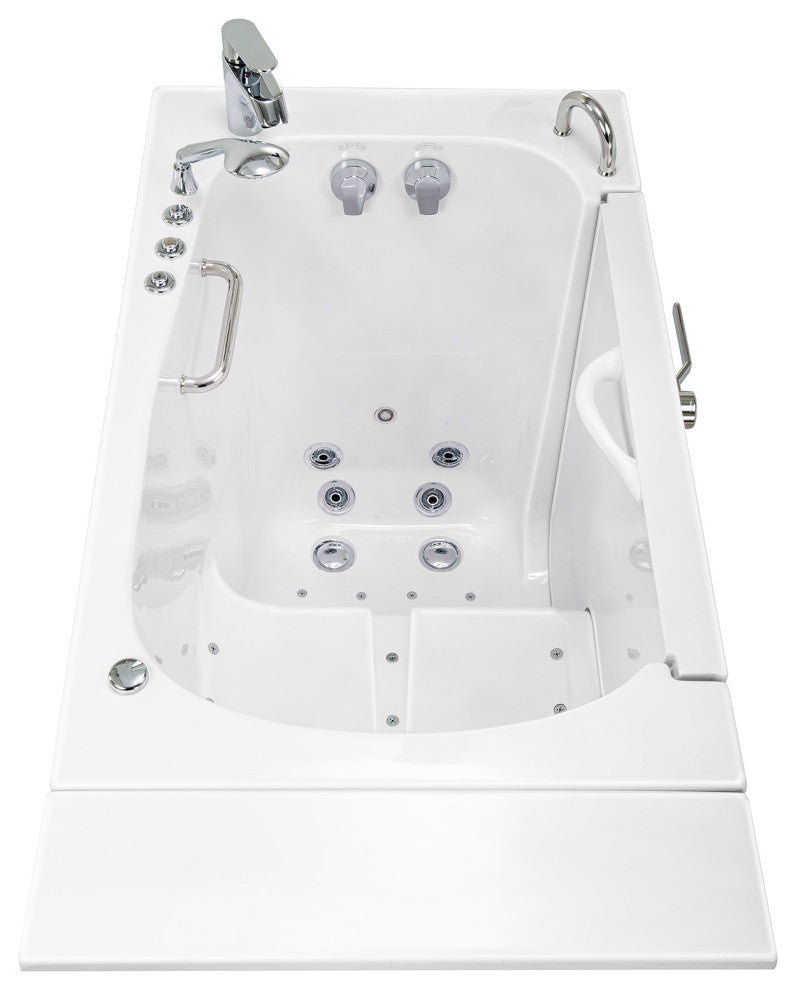 Ella Wheelchair Transfer 32"x52" Walk-In Bathtub,Outswing Door,Faucet,Dual Drain