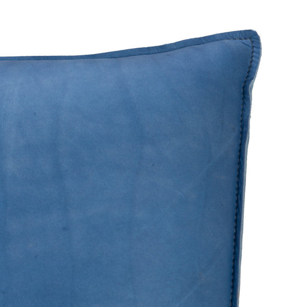 Cantor Leather Lounge Chair, Finish Shown: Dove, Leather Shown: Indigo Mist