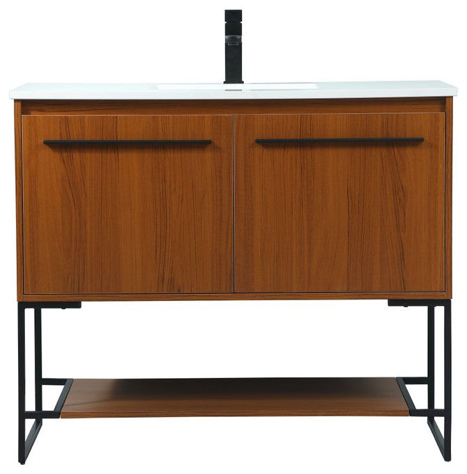 Sue 40" Single Bathroom Vanity, Teak