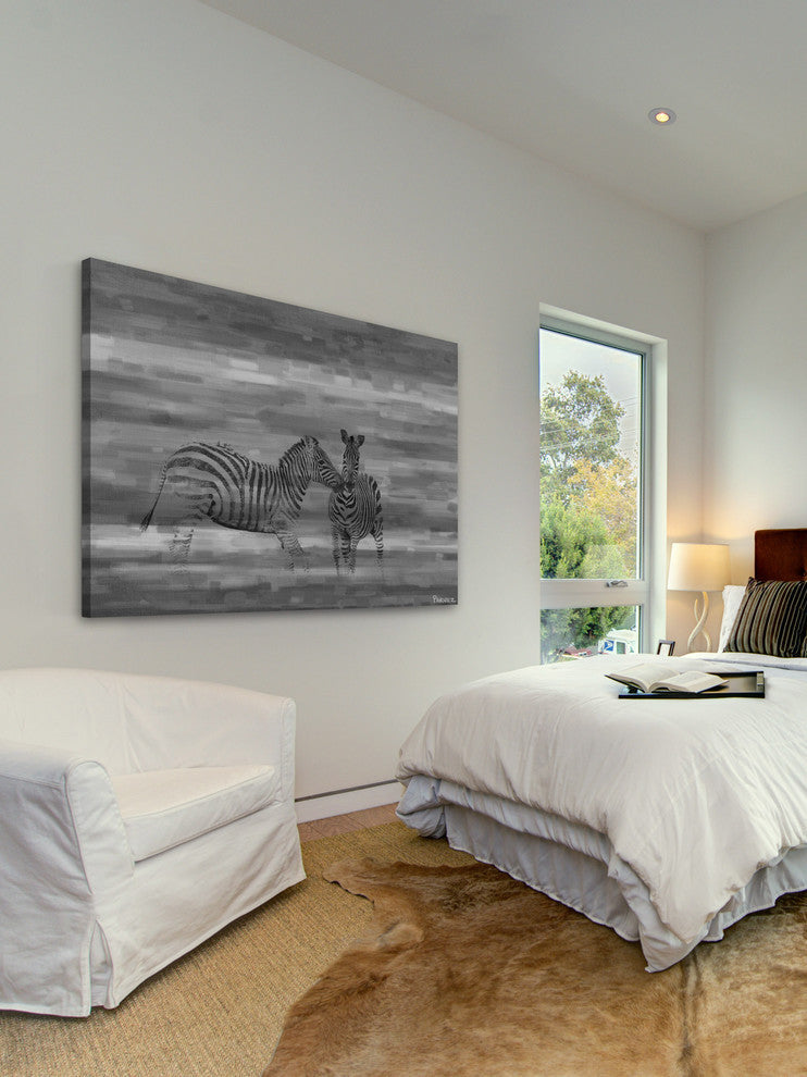"Zebra Romp" Print on Canvas, 60"x40"