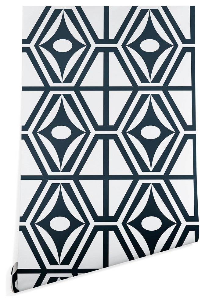 Deny Designs Heather Dutton Metro Steel Wallpaper, Blue, 2'x8'