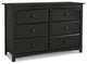 Stork Craft Kenton 6 Drawer Universal Double Dresser in Black