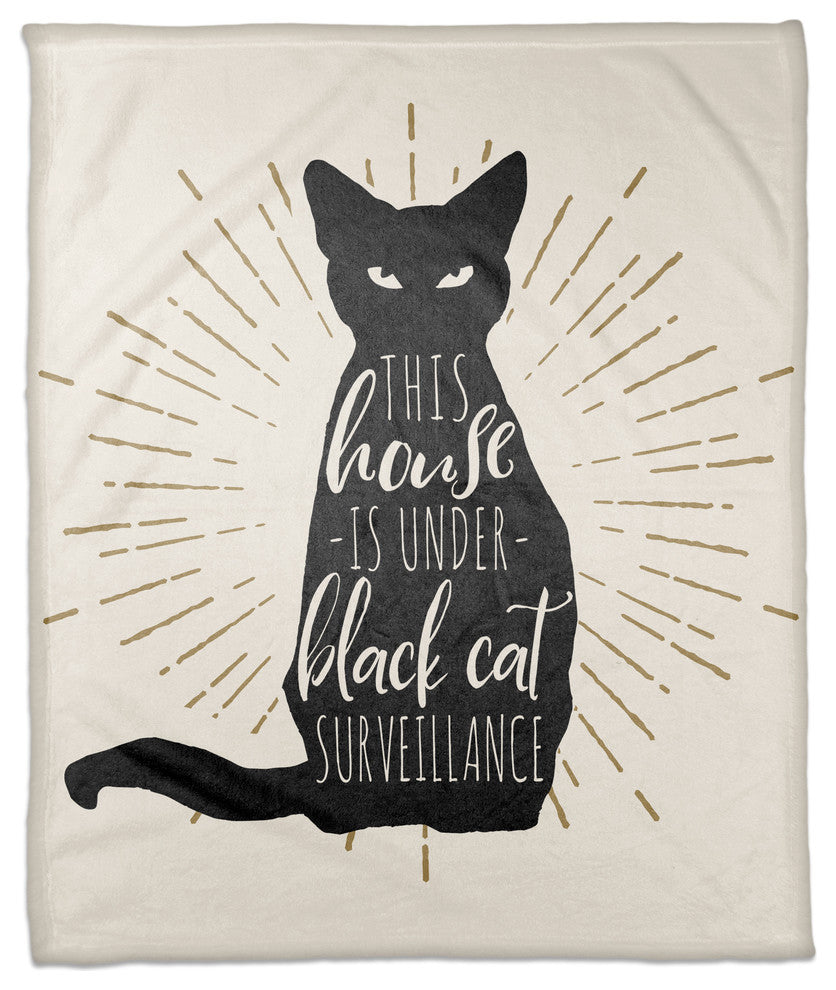 Black Cat House 50"x60" Fleece Blanket