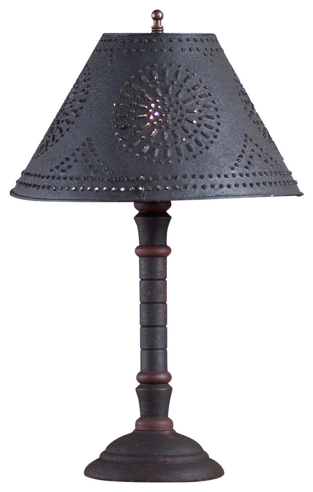 Gatlin Lamp, Hartford Black With Red With Shade
