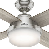 Hunter 52" Dempsey Brushed Nickel Ceiling Fan, LED Light Kit and Remote