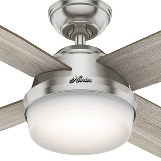 Hunter 52" Dempsey Brushed Nickel Ceiling Fan, LED Light Kit and Remote