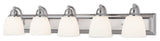 Handblown Satin Opal Bath Light, Chrome