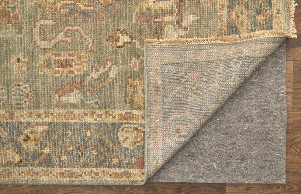Weave & Wander Irie Hand Knotted Area Rug, Gray/Pink, 7'9"x9'9"